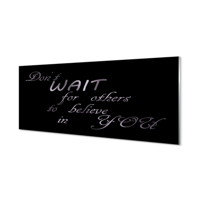 Painel de vidro Letras metálicas