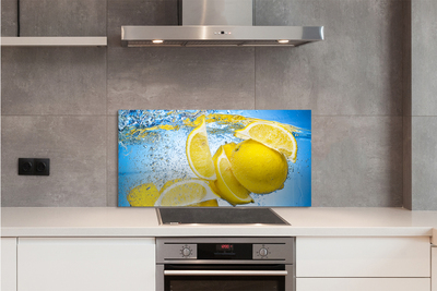 Painel de vidro Limões na água
