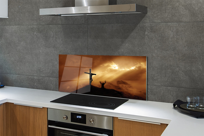 Painel de vidro Cruz de Jesus Luz