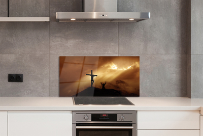 Painel de vidro Cruz de Jesus Luz