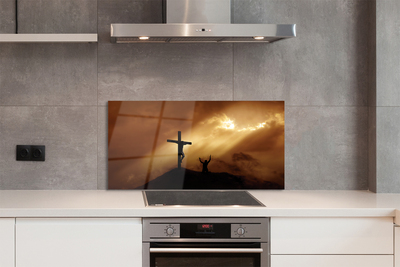 Painel de vidro Cruz de Jesus Luz