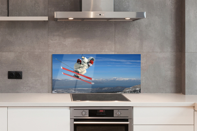 Painel de vidro Esquiador de montanha