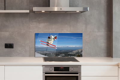 Painel de vidro Esquiador de montanha