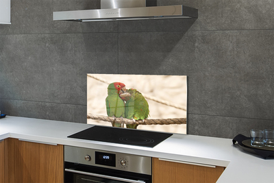 Painel de vidro Papagaios verdes