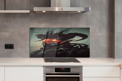 Painel de vidro Uma figura sombria e assustadora