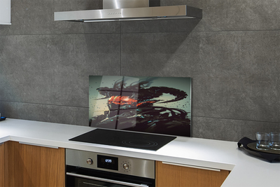 Painel de vidro Uma figura sombria e assustadora