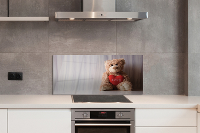 Painel de vidro Coração de ursinho de pelúcia