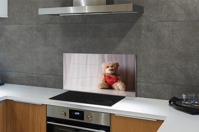 Painel de vidro Coração de ursinho de pelúcia