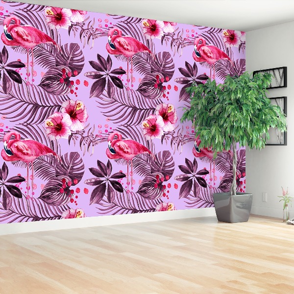 Mural de parede Folhas de flamingos