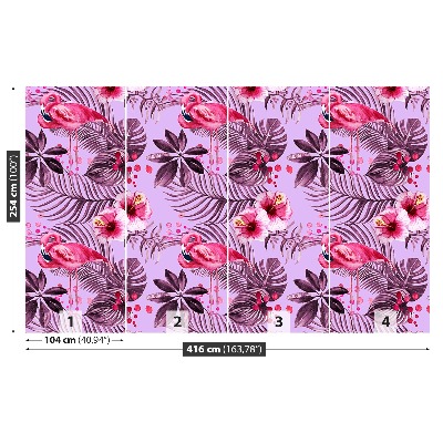 Mural de parede Folhas de flamingos