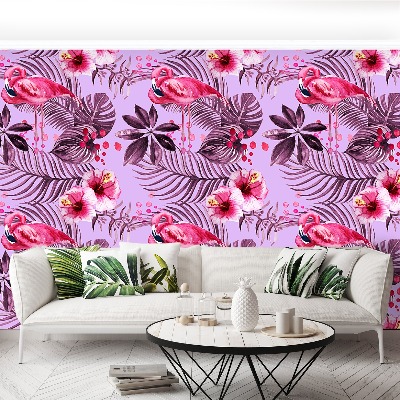 Mural de parede Folhas de flamingos
