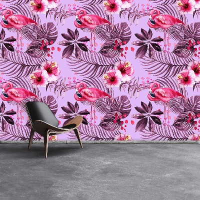 Mural de parede Folhas de flamingos