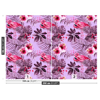 Mural de parede Folhas de flamingos