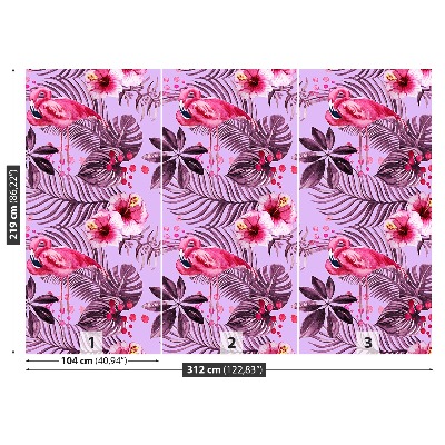 Mural de parede Folhas de flamingos