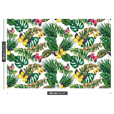 Papel de parede Folhas Borboletas