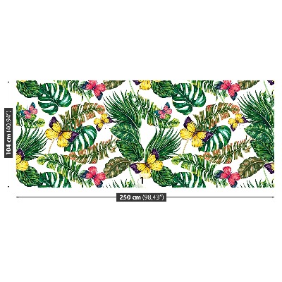 Papel de parede Folhas Borboletas