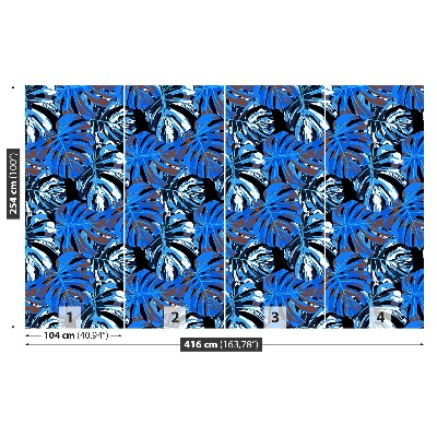 Papel de parede Folhas azuis