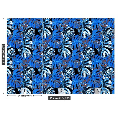 Papel de parede Folhas azuis