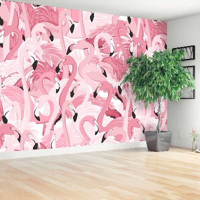 Papel de parede Flamingos cor de rosa