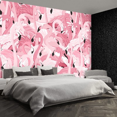 Papel de parede Flamingos cor de rosa