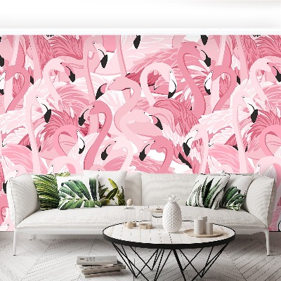 Papel de parede Flamingos cor de rosa