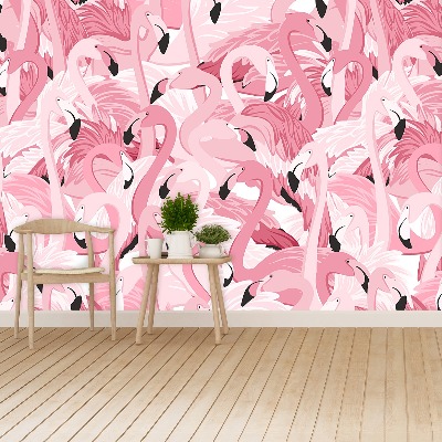 Papel de parede Flamingos cor de rosa