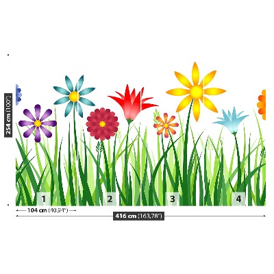 Papel de parede Flores Grama