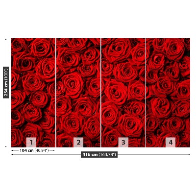 Mural de parede rosas vermelhas