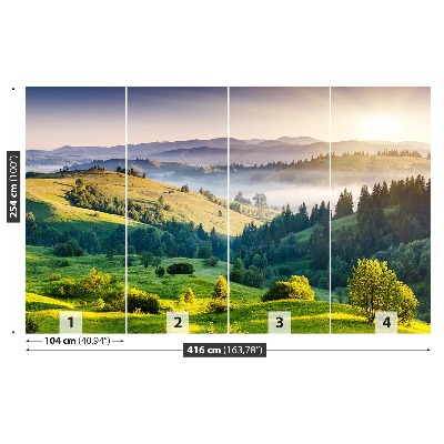 Papel de parede Pôr do sol na montanha