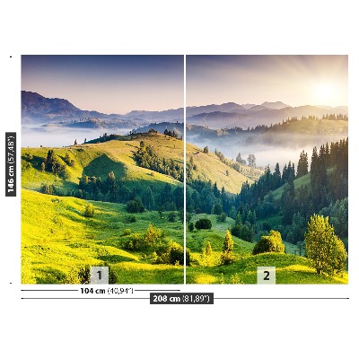 Papel de parede Pôr do sol na montanha