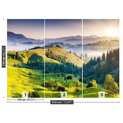 Papel de parede Pôr do sol na montanha