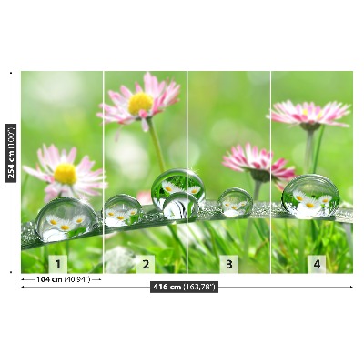 Mural de parede Margaridas Verdes