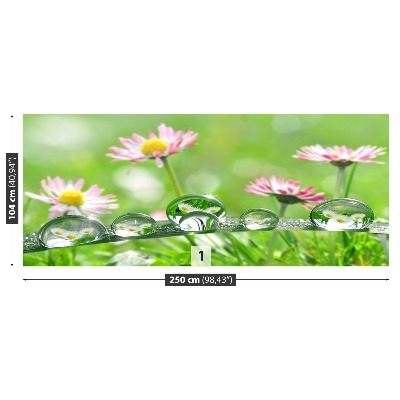 Mural de parede Margaridas Verdes