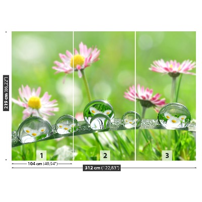 Mural de parede Margaridas Verdes