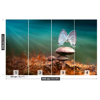 Mural de parede Cogumelo Borboletas