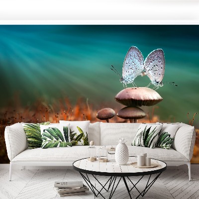 Mural de parede Cogumelo Borboletas