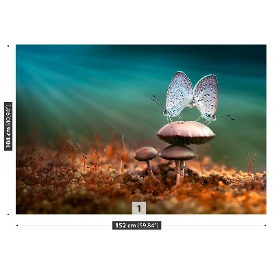 Mural de parede Cogumelo Borboletas