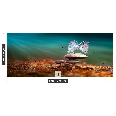 Mural de parede Cogumelo Borboletas