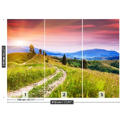 Papel de parede Colinas floridas