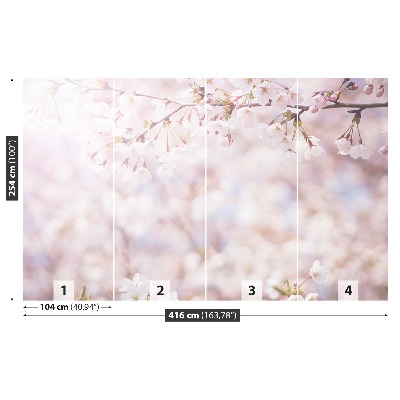 Mural de parede brotos de cerejeira