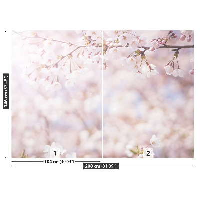 Mural de parede brotos de cerejeira