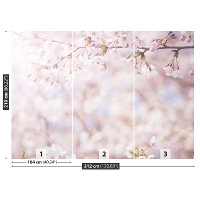 Mural de parede brotos de cerejeira