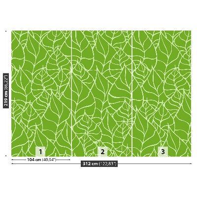 Mural de parede Padrão de folha