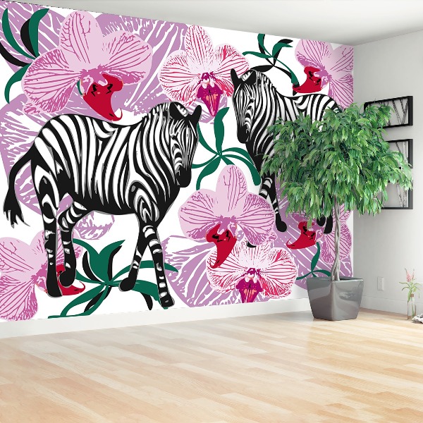 Mural de parede Flor de orquídea zebra