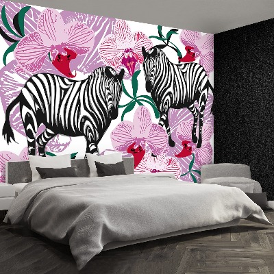 Mural de parede Flor de orquídea zebra