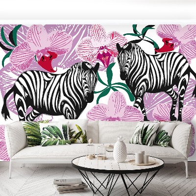 Mural de parede Flor de orquídea zebra