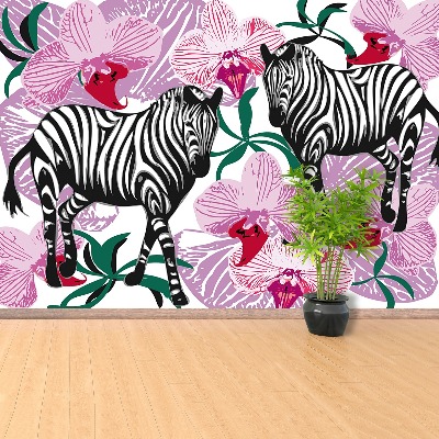 Mural de parede Flor de orquídea zebra