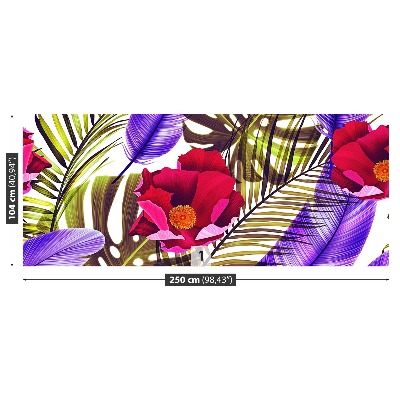 Papel de parede Flores Folhas