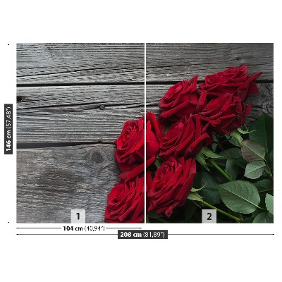 Mural de parede rosas vermelhas