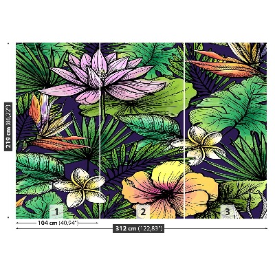 Mural de parede Flores tropicais